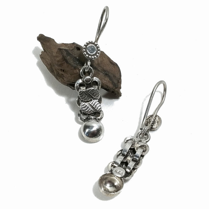Orecchini etnici pendenti in argento 925 - Rajasthani