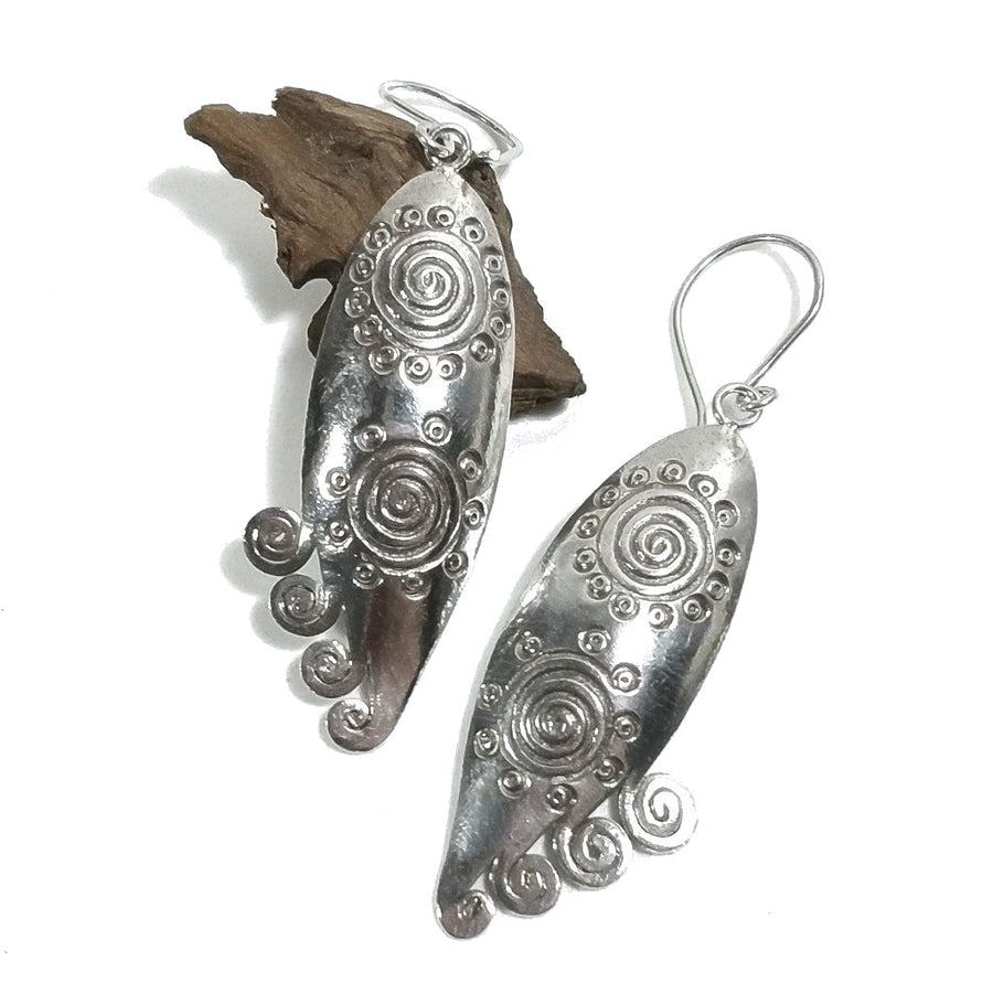 ORECCHINI etnici in argento 925 SPIRALE KAREN