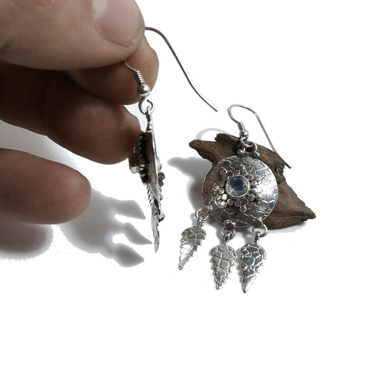 Orecchini etnici in argento 925 piume - HORSLEY