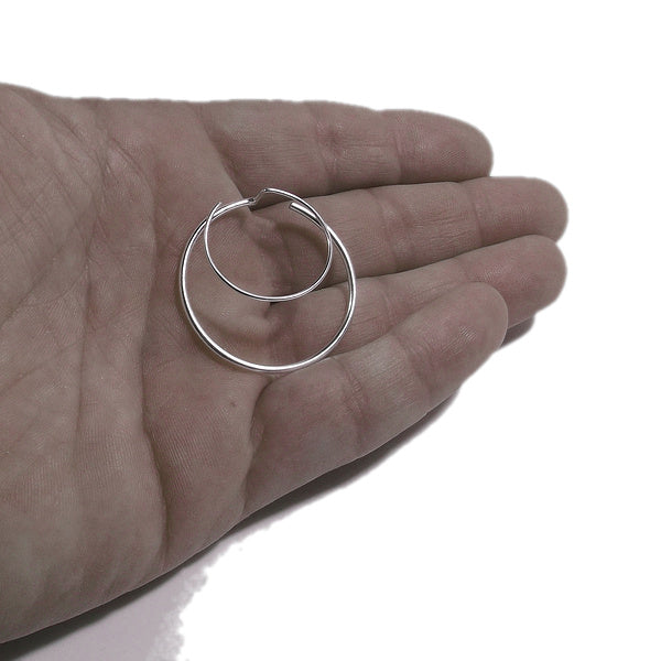 ORECCHINI DOUBLE cerchio da lobo argento | Orecchini artigianali