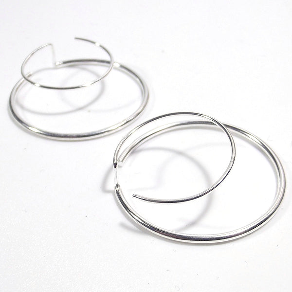 ORECCHINI DOUBLE cerchio da lobo argento | Orecchini artigianali