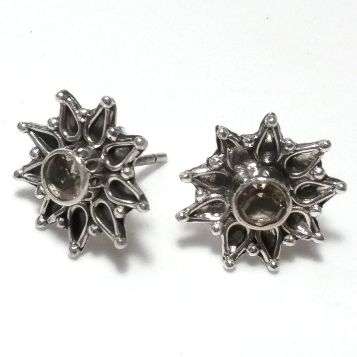 ORECCHINI ETNICI Argento 925 Orecchini artigianali Citrino | Stelle