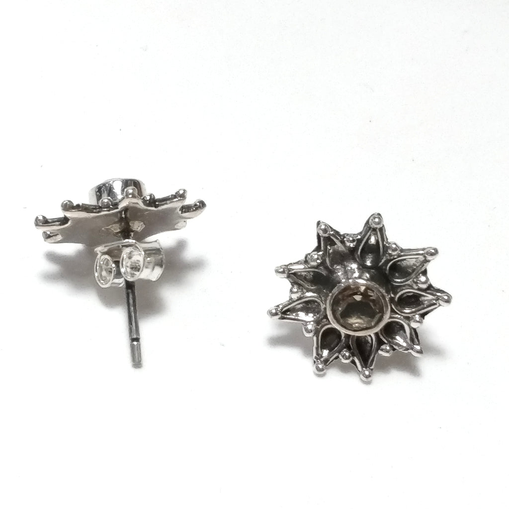 ORECCHINI ETNICI Argento 925 Orecchini artigianali Citrino | Stelle