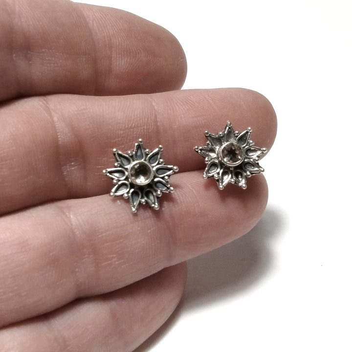 ORECCHINI ETNICI Argento 925 Orecchini artigianali Citrino | Stelle