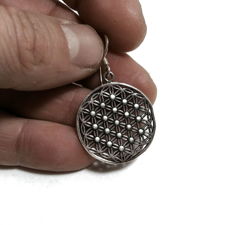 Orecchini in argento 925 con fiore della vita - NINGUTH