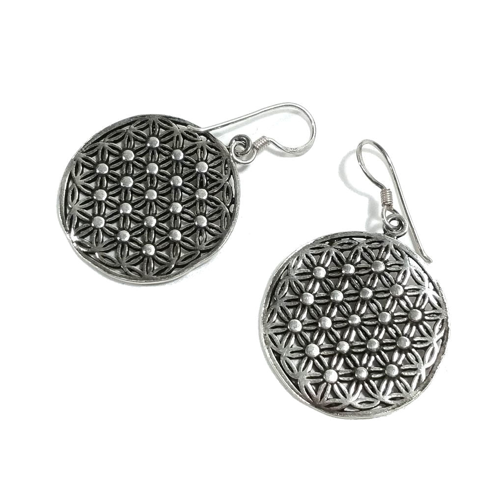 Orecchini in argento 925 con fiore della vita - NINGUTH