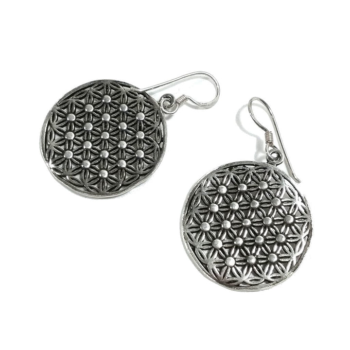 Orecchini in argento 925 con fiore della vita - NINGUTH