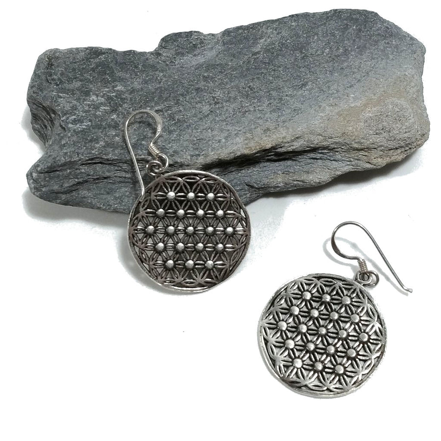 Orecchini in argento 925 con fiore della vita - NINGUTH