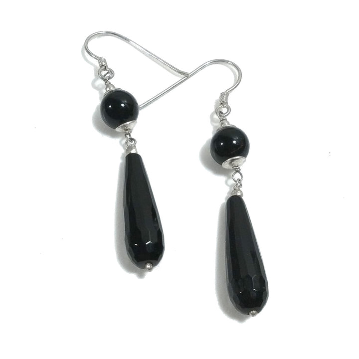 Orecchini in argento 925 - Onice nero a goccia | Gioielli argento CERCHIO