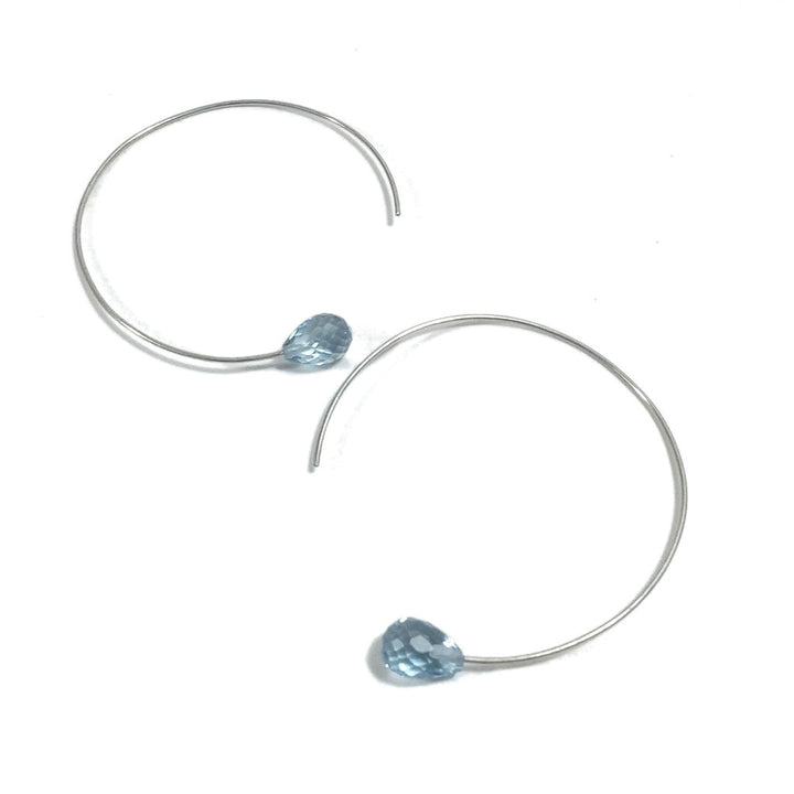 Orecchini in argento 925 - TOPAZIO AZZURRO | Gioielli argento CERCHIO