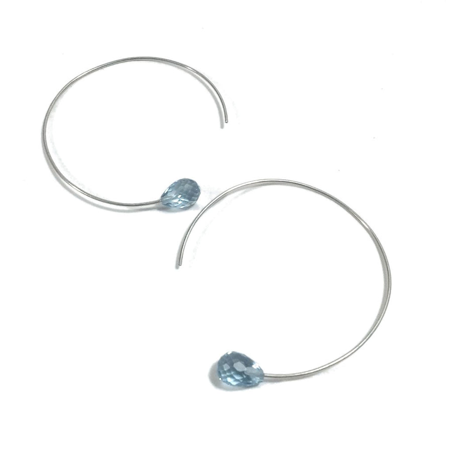 Orecchini in argento 925 - TOPAZIO AZZURRO | Gioielli argento CERCHIO