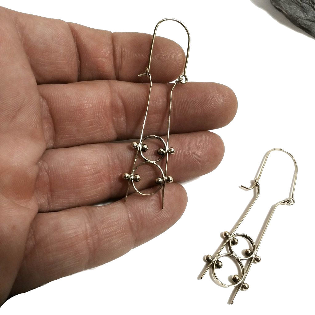 ORECCHINI contemporanei Ottone lucido ORECCHINI | artigianali | Minimal