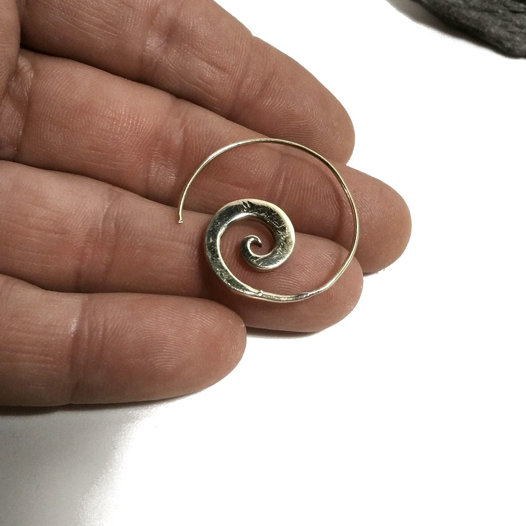 ORECCHINI ETNICI Ottone lucido ORECCHINI | Spirale piercing | BOHO