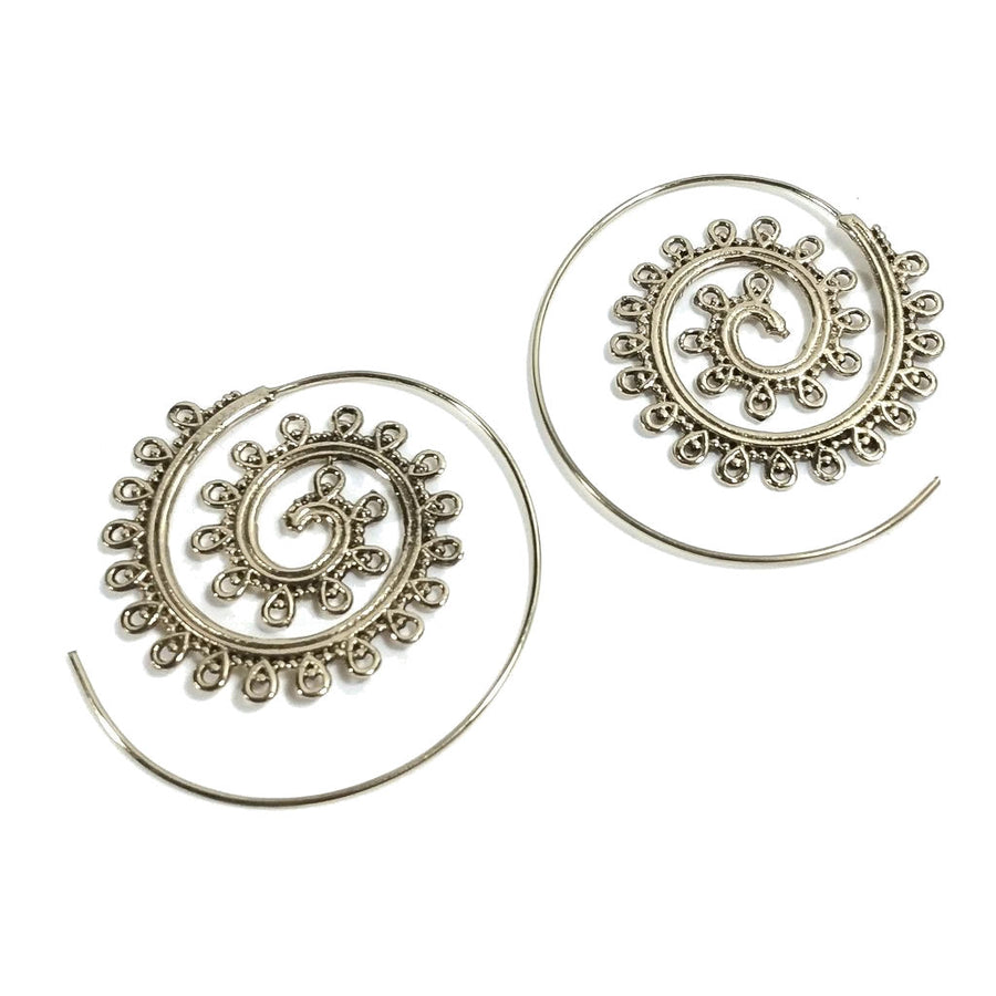 ORECCHINI ETNICI Ottone lucido ORECCHINI | SPIRALE | filigrana