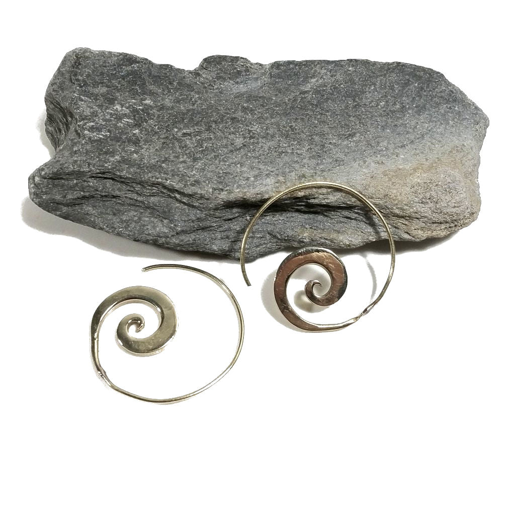 ORECCHINI ETNICI Ottone lucido ORECCHINI | Spirale piercing | BOHO