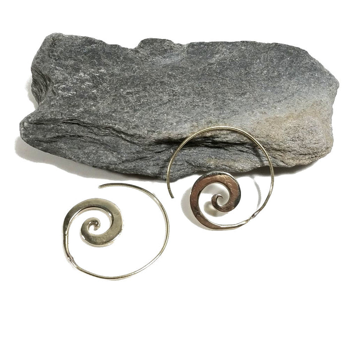 ORECCHINI ETNICI Ottone lucido ORECCHINI | Spirale piercing | BOHO