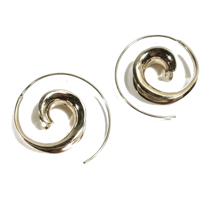 ORECCHINI ETNICI Ottone lucido ORECCHINI | SPIRALE | BOHO
