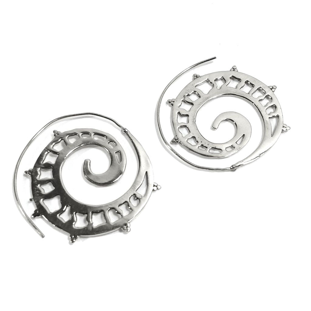 Orecchini etnici a spirale in ottone - LANJI