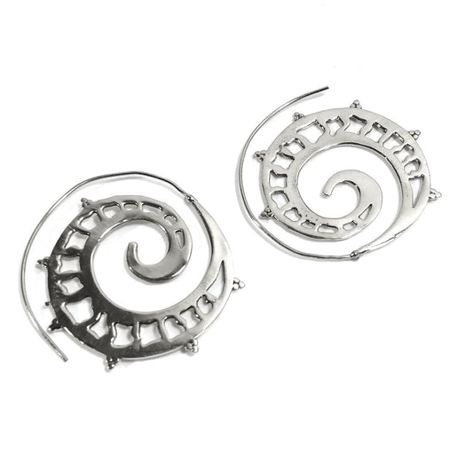 Orecchini etnici a spirale in ottone - LANJI