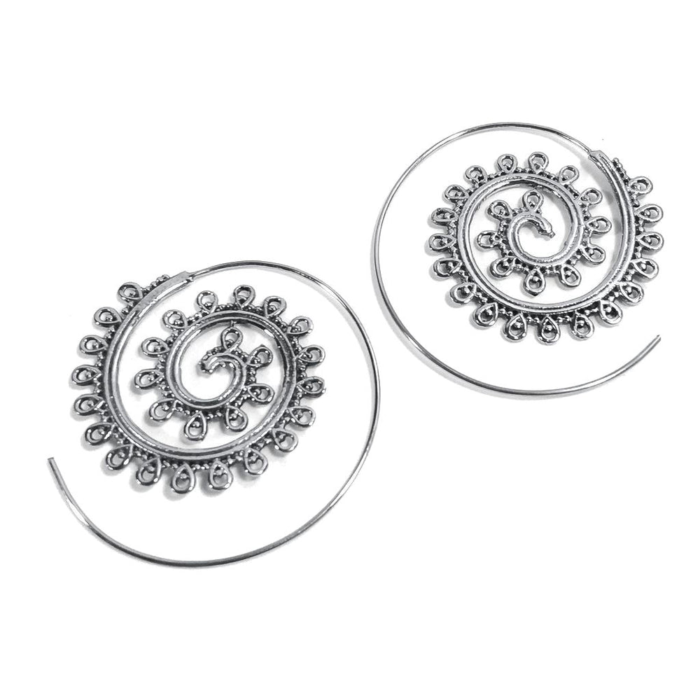 ORECCHINI ETNICI Ottone lucido ORECCHINI | SPIRALE | filigrana
