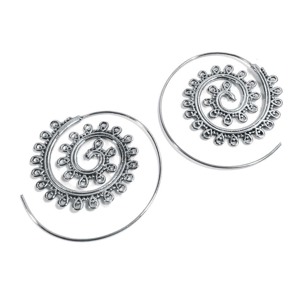 ORECCHINI ETNICI Ottone lucido ORECCHINI | SPIRALE | filigrana