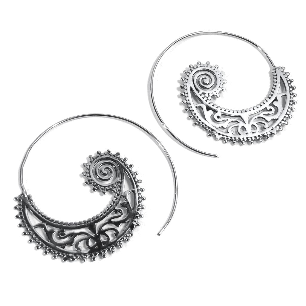 ORECCHINI ETNICI Ottone lucido ORECCHINI | SPIRALE | BOHO - style