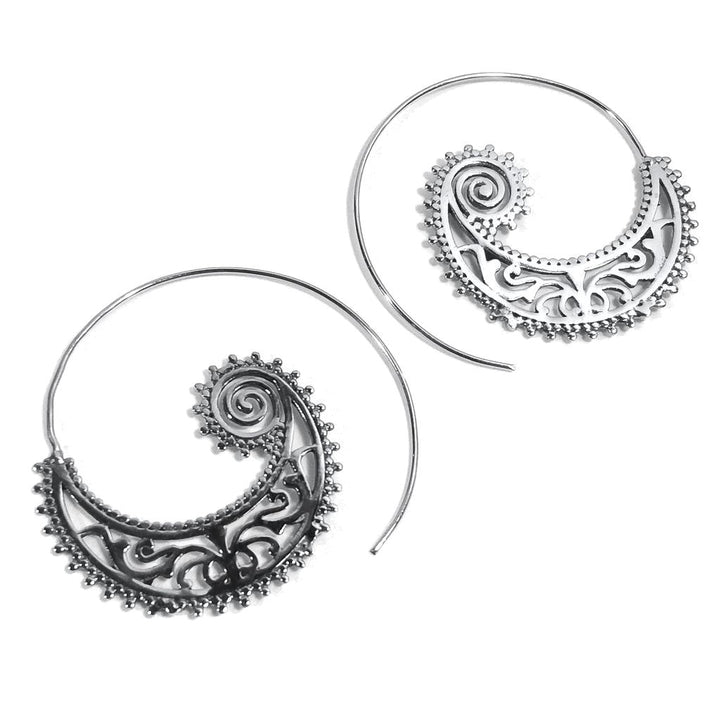 ORECCHINI ETNICI Ottone lucido ORECCHINI | SPIRALE | BOHO - style