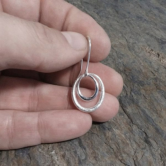 Orecchini a cerchio pendenti in argento 925 - TRACY