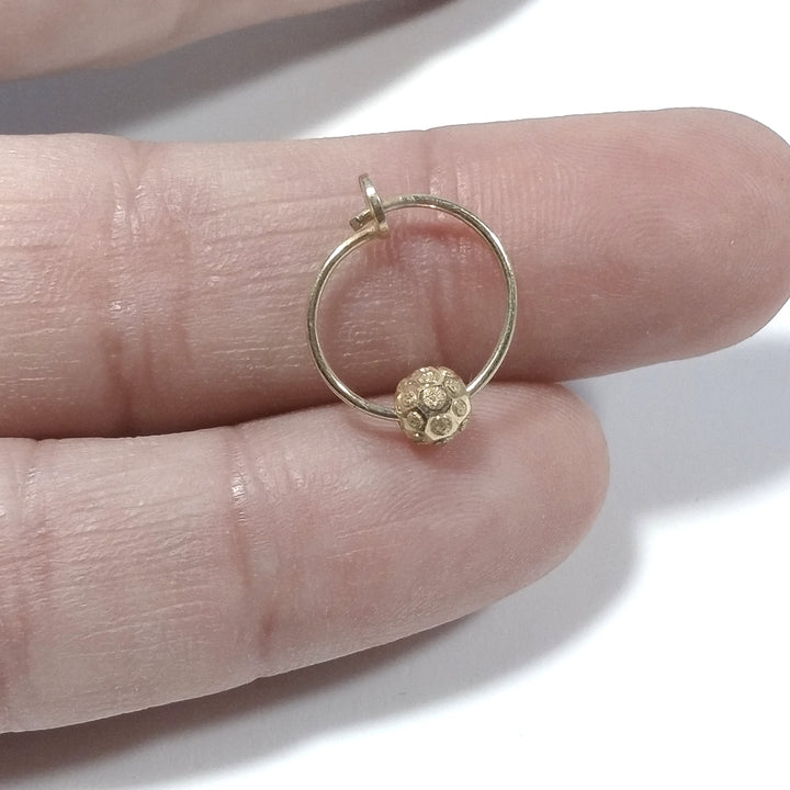 ORECHINO CERCHIO Oro 18 carati con gancio argento dorato Orecchini artigianali | ETNICO