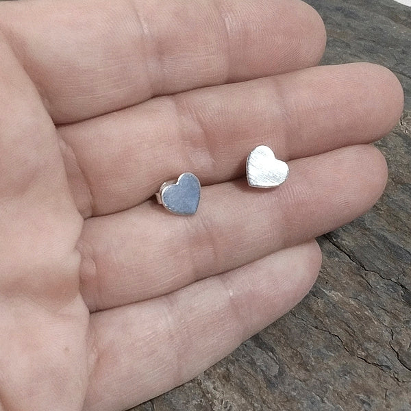 ORECCHINI - DIL da lobo in ARGENTO a forma di CUORE artigianali | Tappabuchi in argento