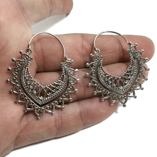 ORECCHINI ETNICI Argento 925 Orecchini artigianali | Cerchio