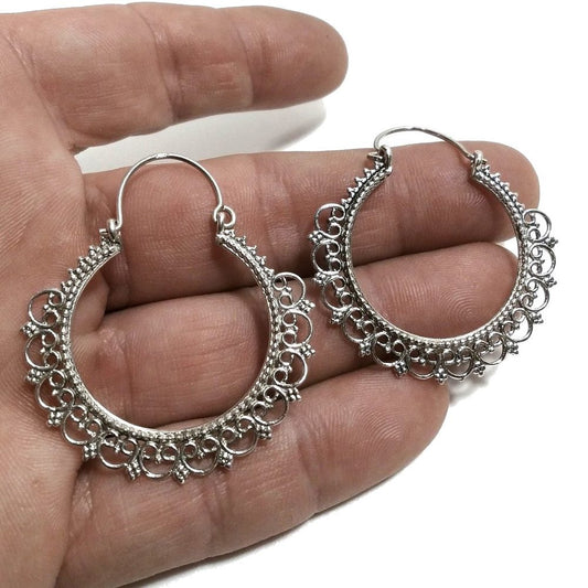 ORECCHINI ETNICI Argento 925 Orecchini artigianali | Cerchio