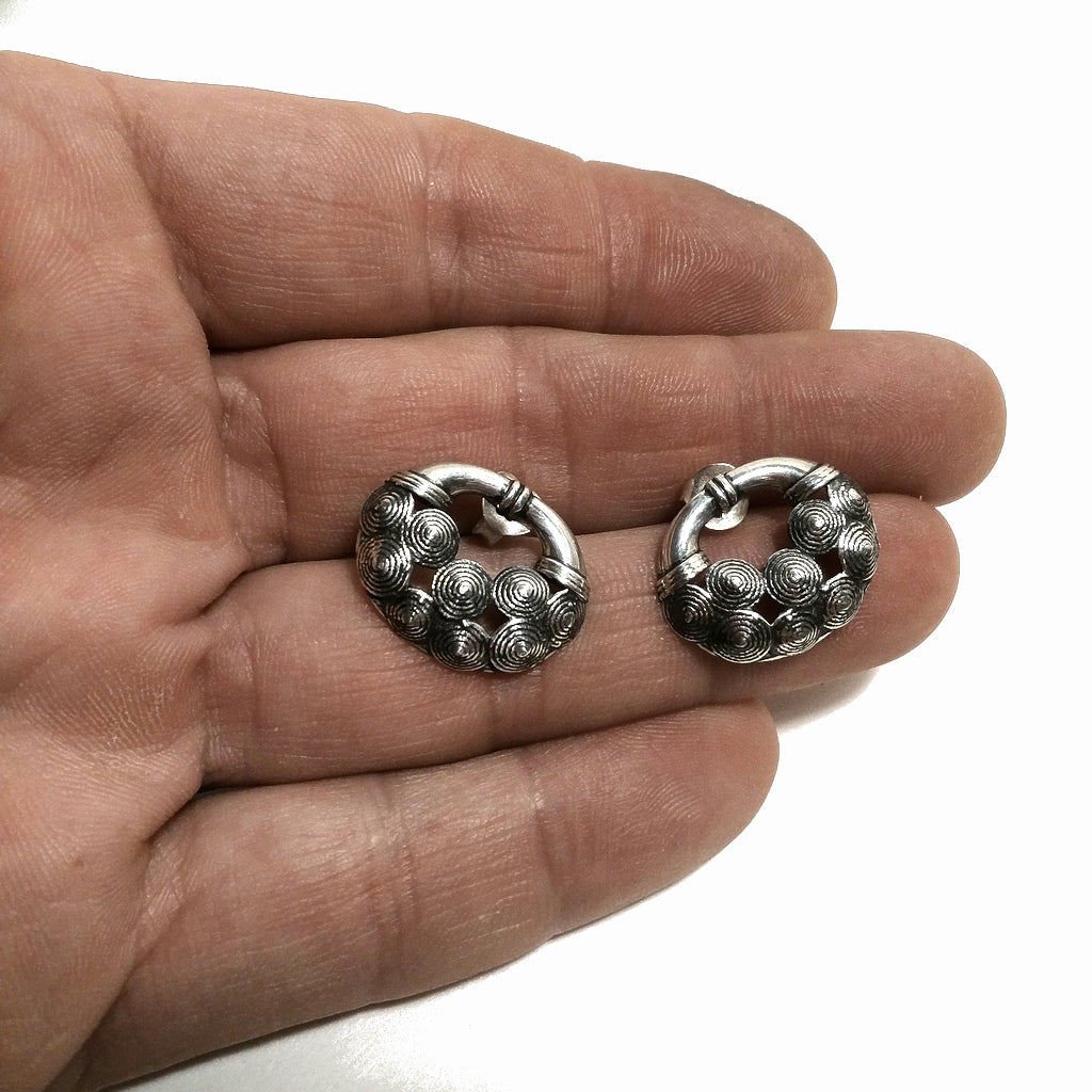 ORECCHINI etnici da lobo in Argento 925 | SPIRALE | Gioielli in argento
