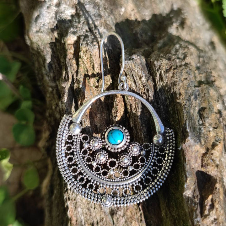 ORECCHINI BALAMOHAN in argento 925 con pietra | Orecchini argento con TURCHESE