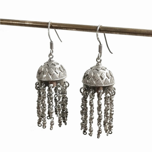 ORECCHINI chandelier etnico in argento 925 | Tradizionali indiani | Gioielli in argento