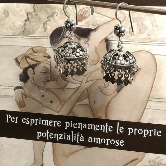 ORECCHINI chandelier etnico in argento 925 | Tradizionali indiani | Gioielli in argento