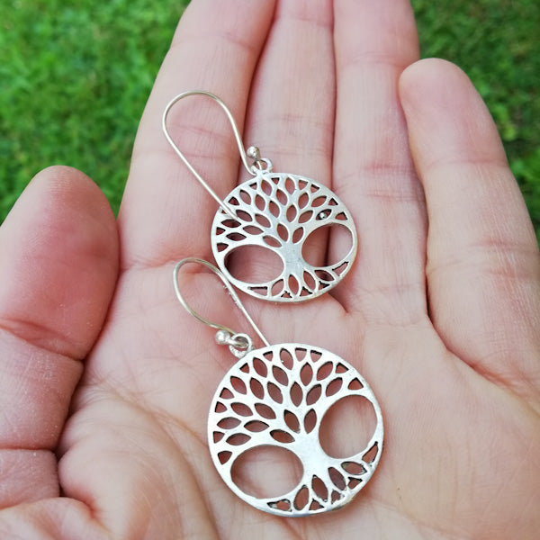 Orecchini etnici in ottone albero della vita - DEEPA
