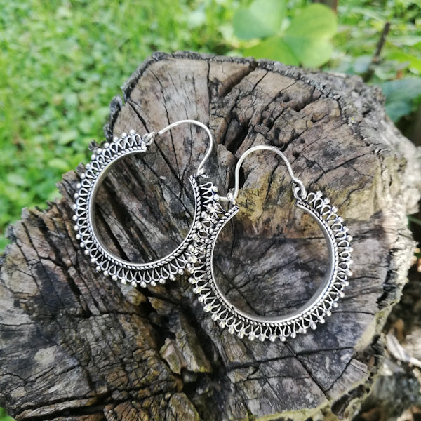ORECCHINI etnici LARANYA in ottone senza pietra | ORECCHINI etnici spirale | ilmondodiwit.com