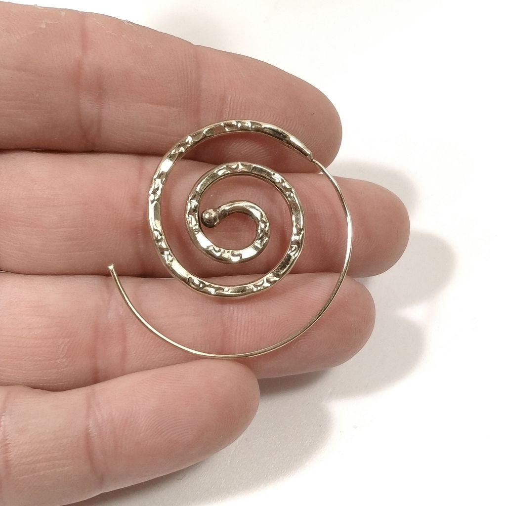 ORECCHINI ETNICI Ottone lucido ORECCHINI | Spirale