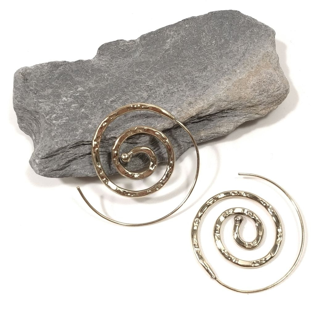 ORECCHINI ETNICI Ottone lucido ORECCHINI | Spirale