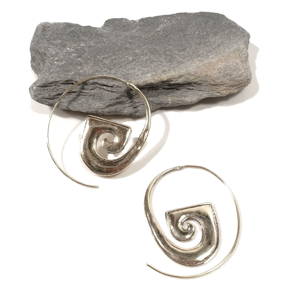 ORECCHINI ETNICI Ottone lucido ORECCHINI | SPIRALE | BOHO style