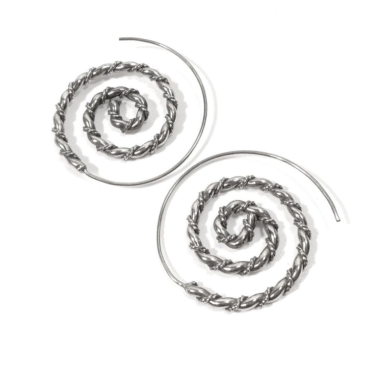ETHNIC EARRINGS Spiral polished brass NATMA