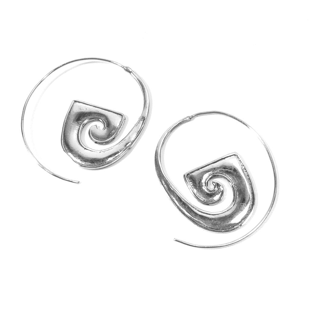 ORECCHINI ETNICI Ottone lucido ORECCHINI | SPIRALE | BOHO style