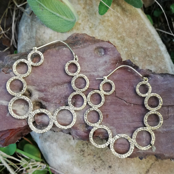 ORECCHINI etnici QUASAR in ottone senza pietra | ORECCHINI etnici in ottone | ilmondodiwit.com