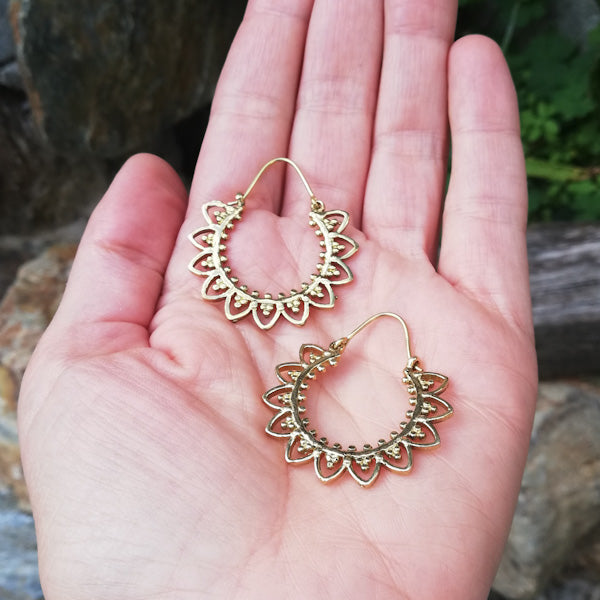 Orecchini etnici in ottone - RAJANI