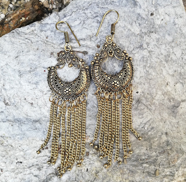 ORECCHINI etnici RAMYA in ottone senza pietra | ORECCHINI etnici in ottone | ilmondodiwit.com