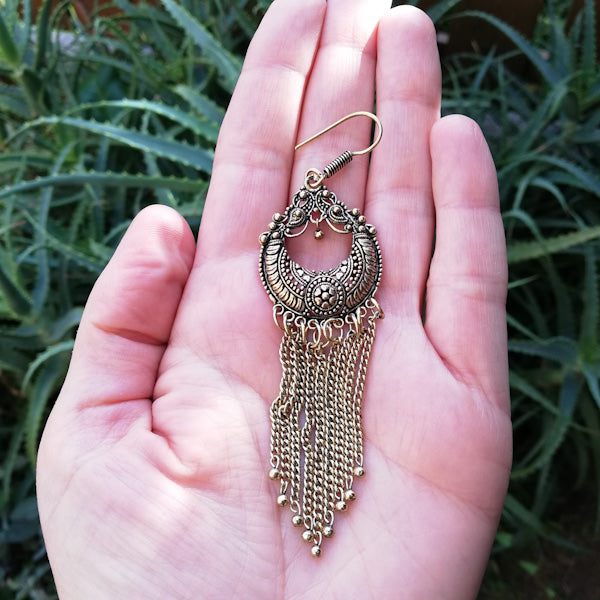 ORECCHINI etnici RAMYA in ottone senza pietra | ORECCHINI etnici in ottone | ilmondodiwit.com