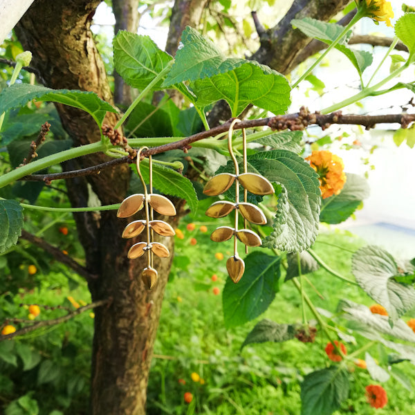 ORECCHINI etnici ROSHNI in ottone senza pietra | ORECCHINI etnici in ottone | ilmondodiwit.com
