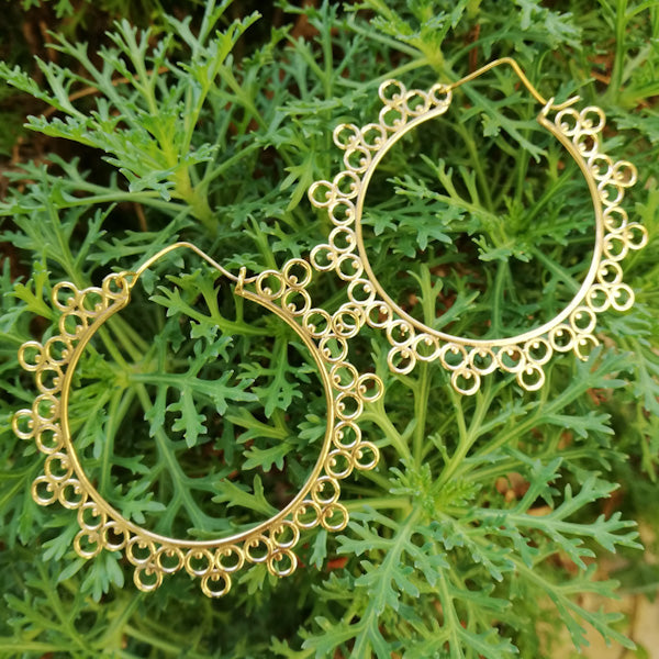 ORECCHINI etnici RUHI in ottone senza pietra | ORECCHINI etnici in ottone | ilmondodiwit.com