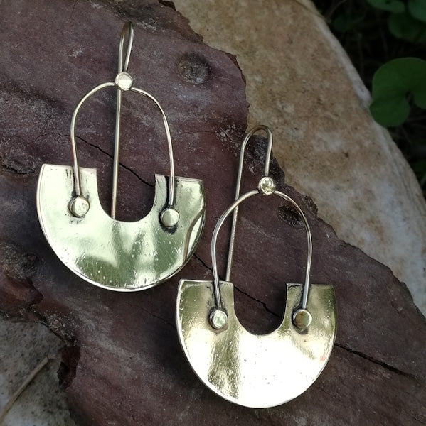 ORECCHINI etnici SAHANA in ottone senza pietra | ORECCHINI etnici in ottone | ilmondodiwit.com